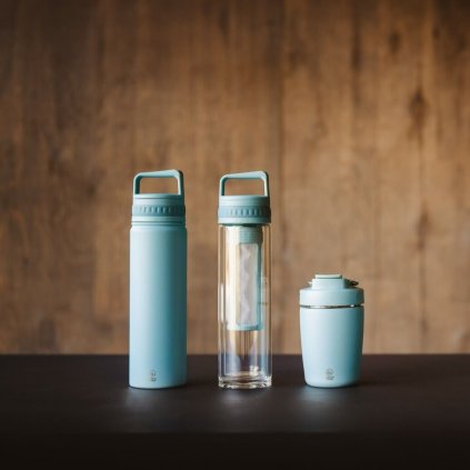 Isolierflasche COLD BREW MOSHI 400 ml, grau, glas, Leopold Vienna