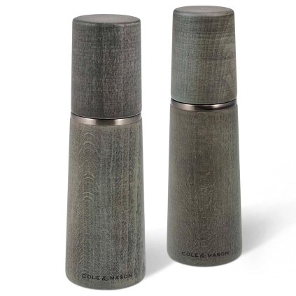 Salz- und Pfeffermühle Set MARLOW 18 cm, set à 2 st, grau, holz, Cole & Mason