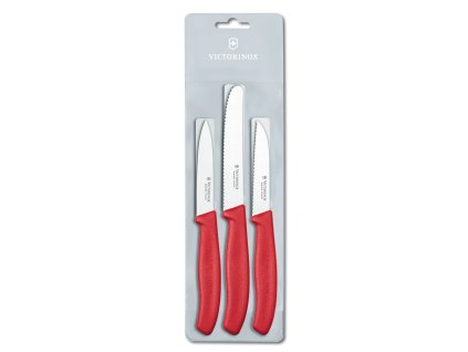 Messerset SWISS CLASSIC, set à 3 st, rot, kunststoff, Victorinox