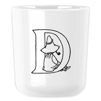 Kunststoffbecher MOOMIN ABC 200 ml, Buchstabe D, weiß, RIG-TIG