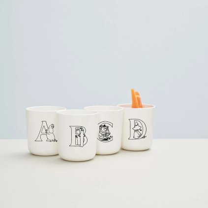 Kunststoffbecher MOOMIN ABC 200 ml, Buchstabe C, weiß, RIG-TIG