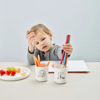 Kunststoffbecher MOOMIN ABC 200 ml, Buchstabe Q, weiß, RIG-TIG