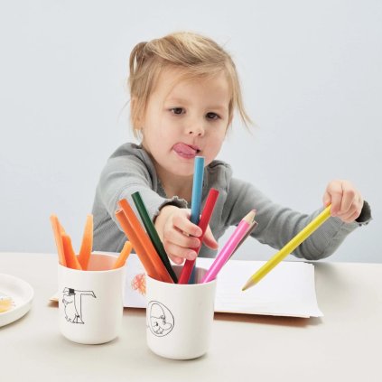 Kunststoffbecher MOOMIN ABC 200 ml, Buchstabe X, weiß, RIG-TIG