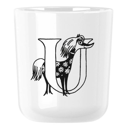 Kunststoffbecher MOOMIN ABC 200 ml, Buchstabe U, weiß, RIG-TIG