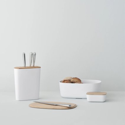 Brotkasten BOX-IT 34 cm, weiß, kunststoff / bambus, RIG-TIG