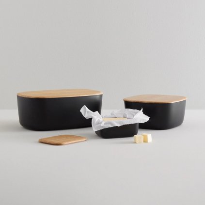 Brotkasten BOX-IT 23 cm, schwarz, kunststoff / bambus, RIG-TIG