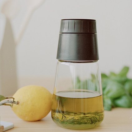 Dressing Shaker SHAKE-IT 350 ml, schwarz, glas, RIG-TIG