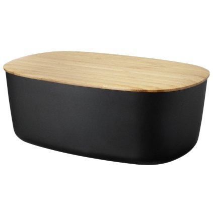 Brotkasten BOX-IT 34 cm, schwarz, kunststoff / bambus, RIG-TIG