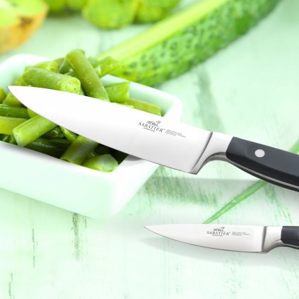 Chefmesser PLUTON 20 cm, Edelstahlnieten, schwarz, Lion Sabatier