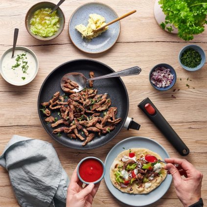 Antihaftpfanne ECO LITE IND QXR 24 cm, mit abnehmbarem Griff, aluminium, WOLL