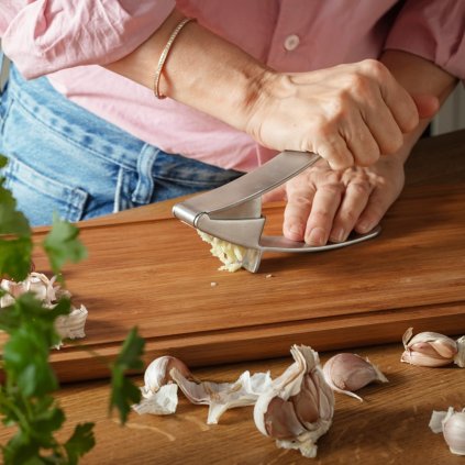 Knoblauchpresse 16 cm, silber, edelstahl, Eva Solo