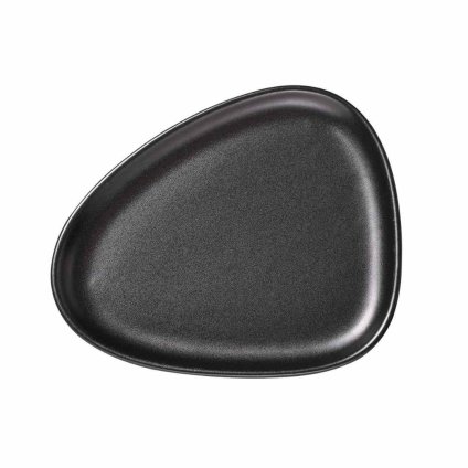 Frühstücksteller KURVE 22 cm, schwarz, steingut, LIND DNA