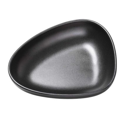 Teller tief KURVE 22 cm, schwarz, steingut, LIND DNA