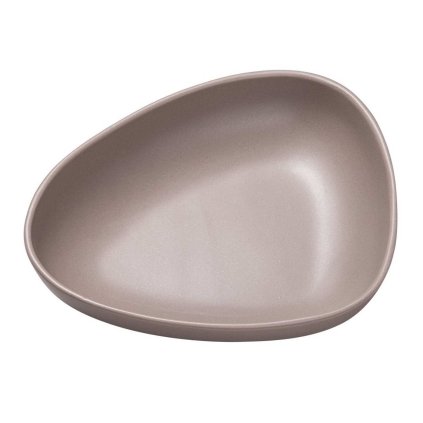 Teller tief KURVE 22 cm, warm grau, steingut, LIND DNA