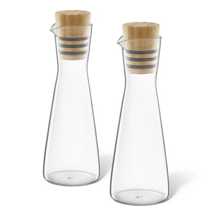 Ölspender BEVO 250 ml, set à 2 st, glas / bambus, Zack