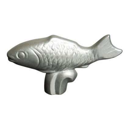 Deckelknauf Tierknopf FISH, silber, Staub