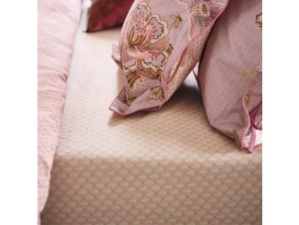 Spannbettlaken Einzelbett SCALA 90 x 200 cm, Koralle, Baumwollperkal, Pip Studio