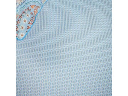 Spannbettlaken Einzelbett CROSS STITCH 90 x 200 cm, grau-blau, Baumwollperkal, Pip Studio