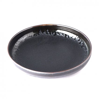 Dessertteller MATT BLACK 22 cm, hoher Rand, MIJ