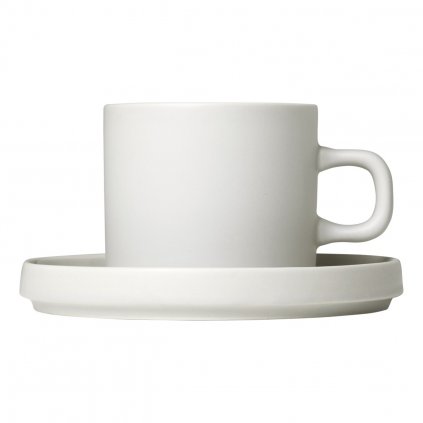 Kaffeetasse mit Untertasse PILAR, 2er-Set, 200 ml, Creme, Blomus