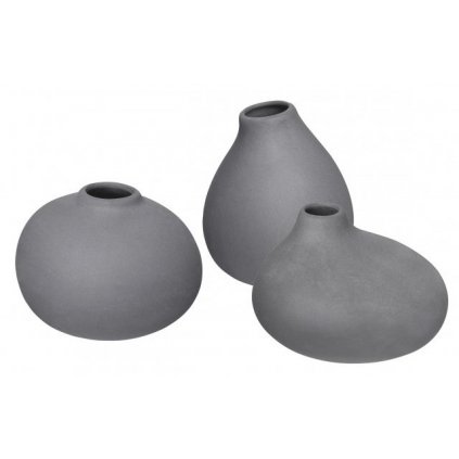 Vase NONA, 3er-Set, dunkelgrau, Blomus