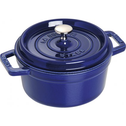 Cocotte 30 cm, dunkelblau, Gusseisen, Staub