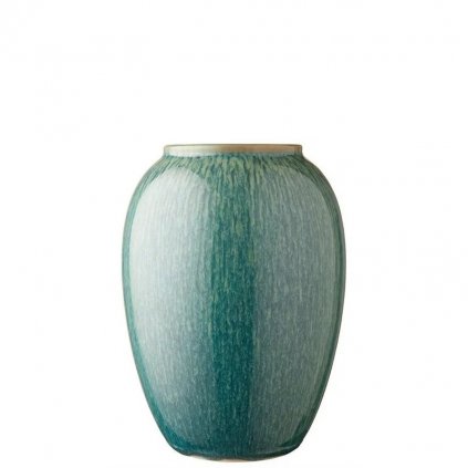 Vase 20 cm, grün, Steinzeug, Bitz