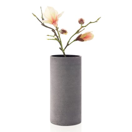 Vase COLUNA L 29 cm, dunkelgrau, Polystone, Blomus