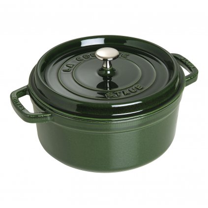 Cocotte 26 cm, rund, Basilikum, Gusseisen, Staub