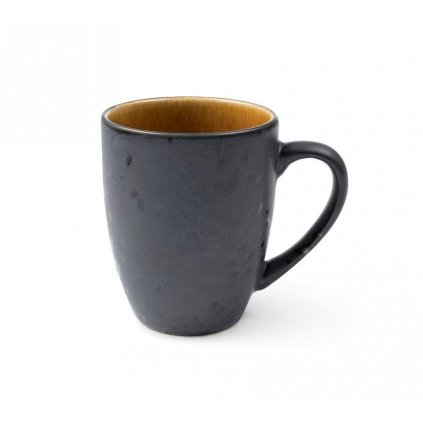 Tasse 300 ml, schwarz/bernstein, Steingut, Bitz