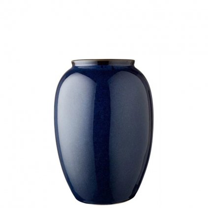 Vase 20 cm, blau, Steinzeug, Bitz