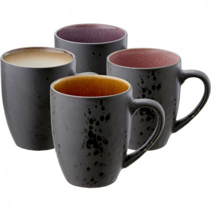 Teetasse, 4er-Set, schwarz, Bitz