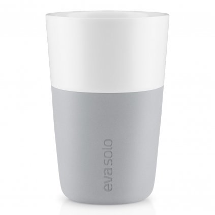 Becher 360 ml, 2er-Set, mit Silikondeckel, hellgrau, Eva Solo