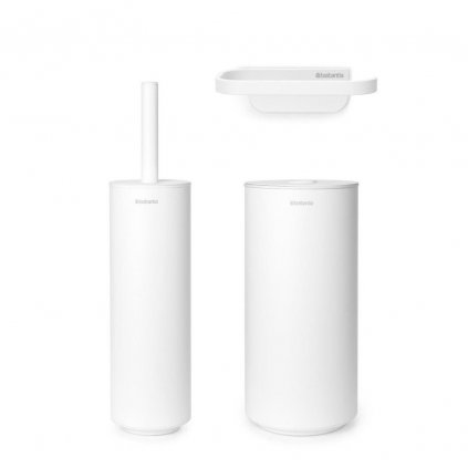 WC-Bürstengarnitur MINDSET Set, 3-teilig, Wandmontage, Mineral White, Brabantia