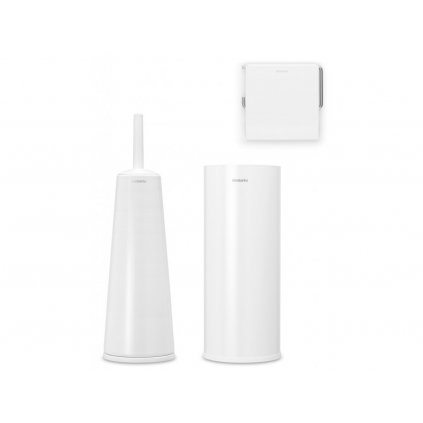 WC-Bürstengarnitur, Toilettenpapierhalter und Ersatzrollenständer Set RENEW, weiß, Brabantia