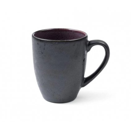 Teetasse 300 ml, schwarz/lila, Steinzeug, Bitz