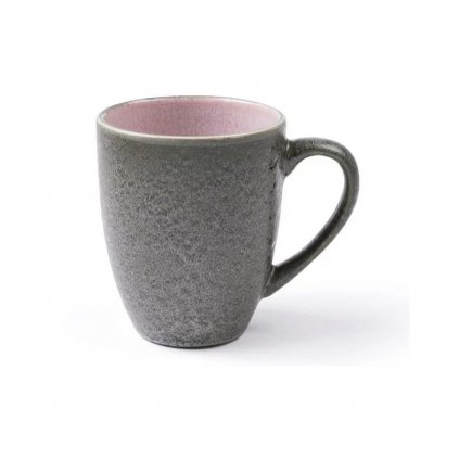 Teetasse 300 ml, grau/rosa, Steinzeug, Bitz