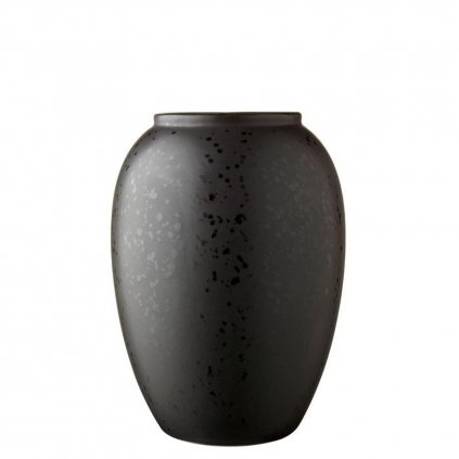 Vase 20 cm, schwarz, Steinzeug, Bitz