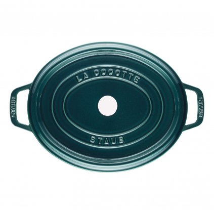 Cocotte 31 cm, meerblau, Gusseisen, Staub