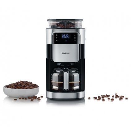 Filterkaffeemaschine KA 4813, mit Kaffeemühle, schwarz, Severin