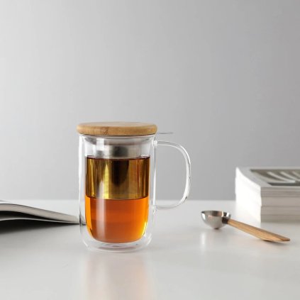 Teetasse mit Sieb BALANCE 500 ml, doppelwandig, glas, Viva Scandinavia
