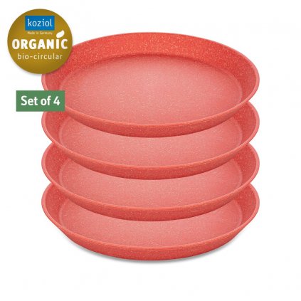 Kunststoffteller CONNECT, 4er-Set, 20,5 cm, Coral, Koziol