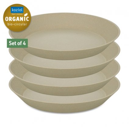 Kunststoffteller tief CONNECT, 4er-Set, 24 cm, Natural Wüstensand, Koziol