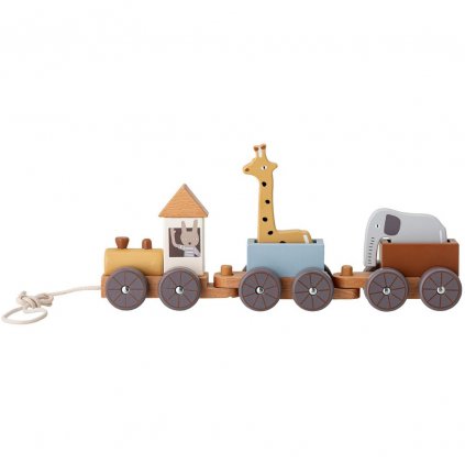 Nachziehspielzeug Eisenbahn COTY, mit Tieren, Holz, Bloomingville