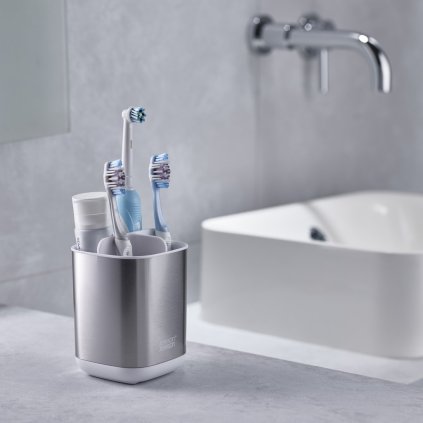 Zahnputzbecher EASYSTORE 70530, silber, Joseph Joseph