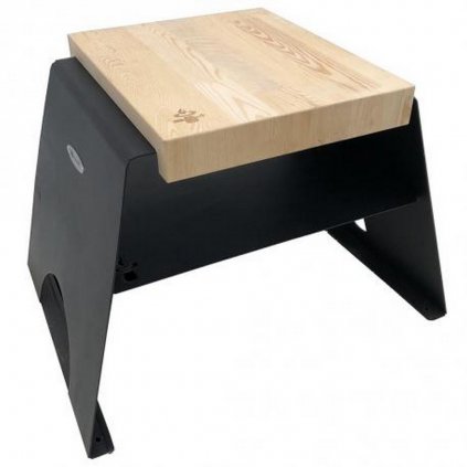 Outdoor-Hocker, schwarz, Holz, Remundi