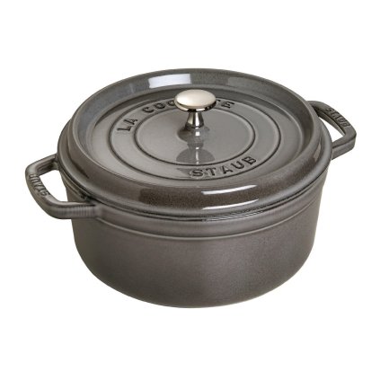 Cocotte 24 cm, graphitgrau, Gusseisen, Staub