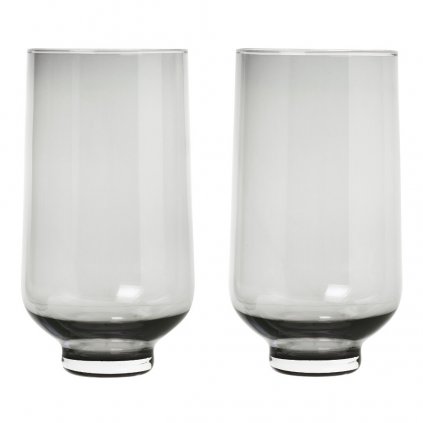 Trinkglas FLOW, 2er-Set, 400 ml, Rauchglas, Blomus