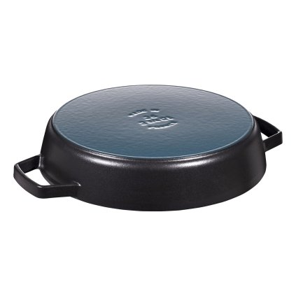 Servierpfanne 26 cm, schwarz, Gusseisen, Staub