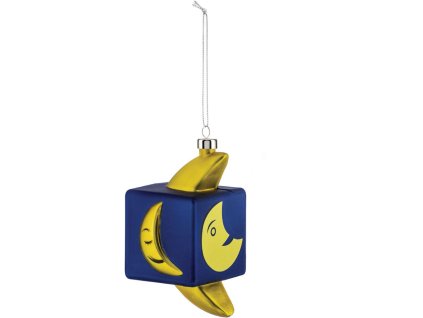 Weihnachtsschmuck CUBIK MOON, blau, Alessi
